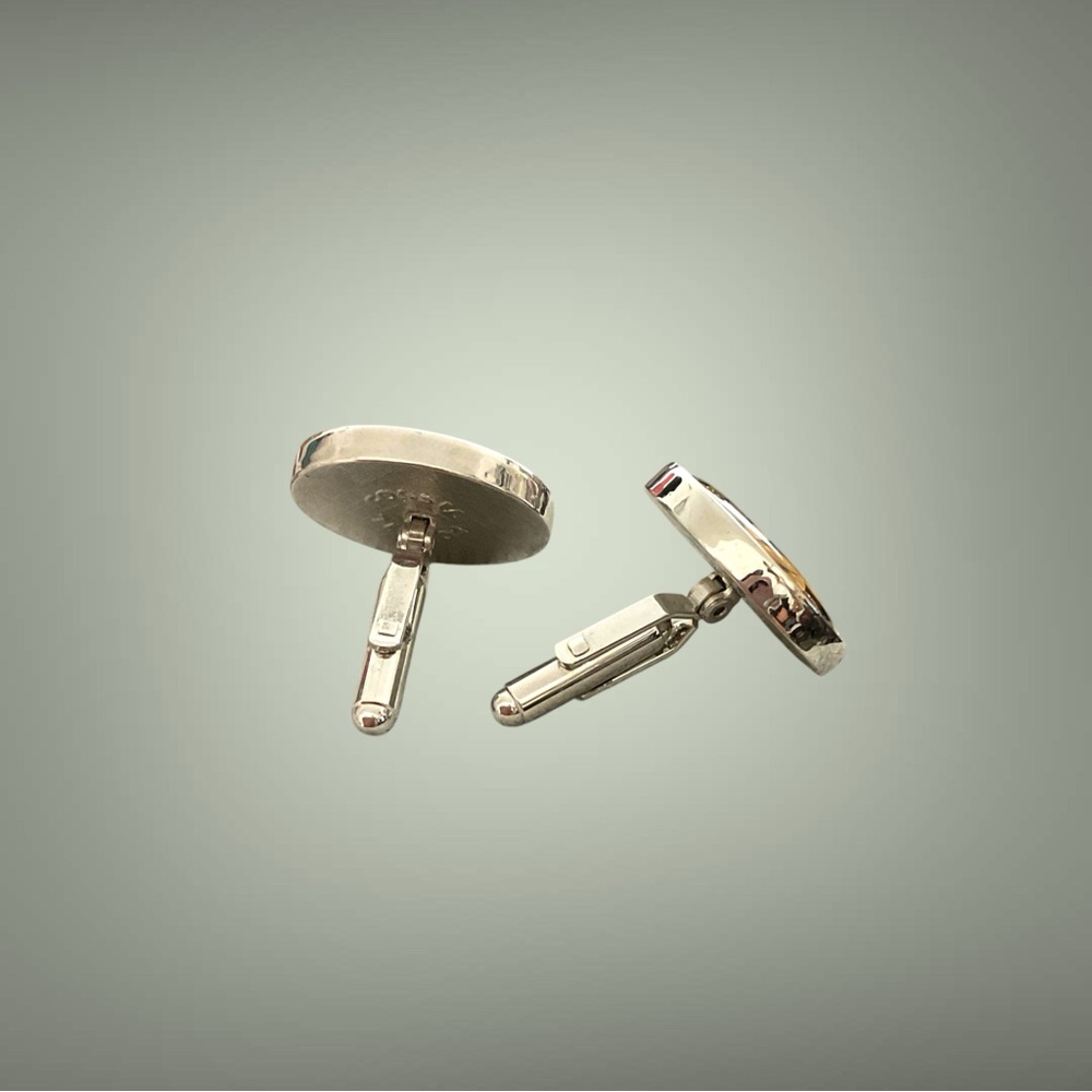 Fossil Silver Tone Astro Patterned Cufflinks - image 3